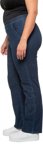 Ulla Popken Straight Leg Elastic Waist Mandy Fit Stretch Jeans Denim Blue - Jeans & Bukser i Store Størrelser – Plus Size - 