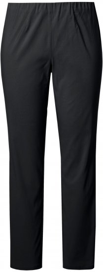 Ulla Popken Bengaline Slim Leg Sienna Fit Elastic Waist Pants Black - Jeans & Bukser i Store Størrelser – Plus Size - 