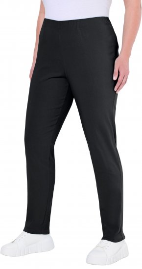 Ulla Popken Bengaline Slim Leg Sienna Fit Elastic Waist Pants Black - Jeans & Bukser i Store Størrelser – Plus Size - 