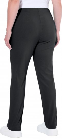 Ulla Popken Bengaline Slim Leg Sienna Fit Elastic Waist Pants Black - Jeans & Bukser i Store Størrelser – Plus Size - 