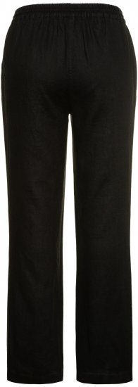 Ulla Popken Drawstring Elastic Waist Mary Fit Linen Pants Black - Jeans & Bukser i Store Størrelser – Plus Size - Jeans og bukser, EU 42-70