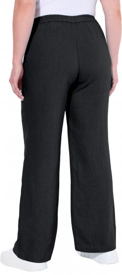 Ulla Popken Drawstring Elastic Waist Mary Fit Linen Pants Black - Jeans & Bukser i Store Størrelser – Plus Size - Jeans og bukser, EU 42-70