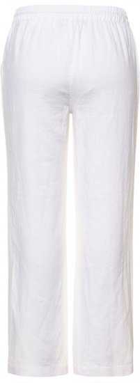 Ulla Popken Drawstring Elastic Waist Mary Fit Linen Pants Snow White - Jeans & Bukser i Store Størrelser – Plus Size - Jeans og bukser, EU 42-70