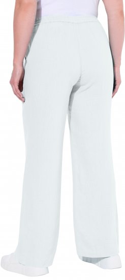 Ulla Popken Drawstring Elastic Waist Mary Fit Linen Pants Snow White - Jeans & Bukser i Store Størrelser – Plus Size - Jeans og bukser, EU 42-70
