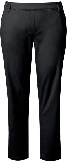 Ulla Popken Chino Elastic Waist Stretch Cotton Pants Black - Jeans & Bukser i Store Størrelser – Plus Size - 