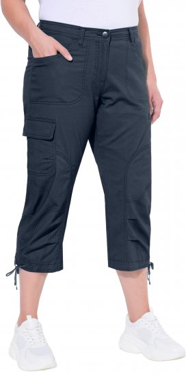 Ulla Popken Stretch Cotton Cargo Crop Pants Navy - Jeans & Bukser i Store Størrelser – Plus Size - Jeans og bukser, EU 42-70