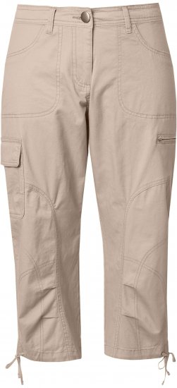 Ulla Popken Stretch Cotton Cargo Crop Pants Beige - Jeans & Bukser i Store Størrelser – Plus Size - Jeans og bukser, EU 42-70