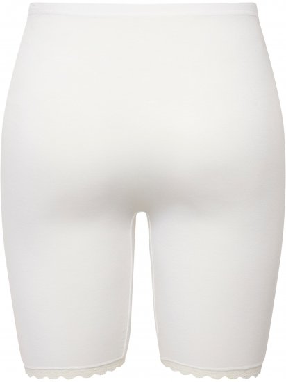 Ulla Popken Lace Hem Stretch Viscose Knit Bicycle Length Lounge Shorts White - Jeans & Bukser i Store Størrelser – Plus Size - Jeans og bukser, EU 42-70
