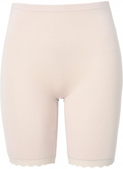 Ulla Popken Lace Hem Stretch Viscose Knit Bicycle Length Lounge Shorts Beige - Jeans & Bukser i Store Størrelser – Plus Size - Jeans og bukser, EU 42-70