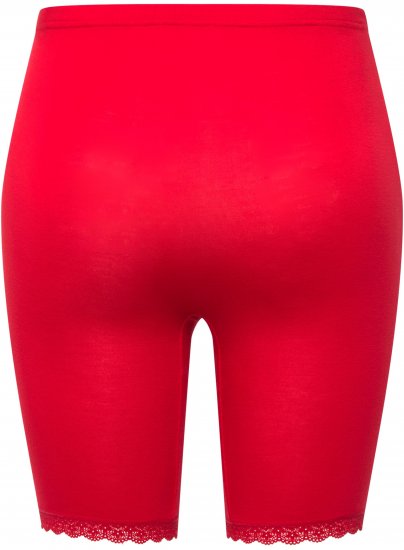 Ulla Popken Lace Hem Stretch Viscose Knit Bicycle Length Lounge Shorts Red - Jeans & Bukser i Store Størrelser – Plus Size - Jeans og bukser, EU 42-70