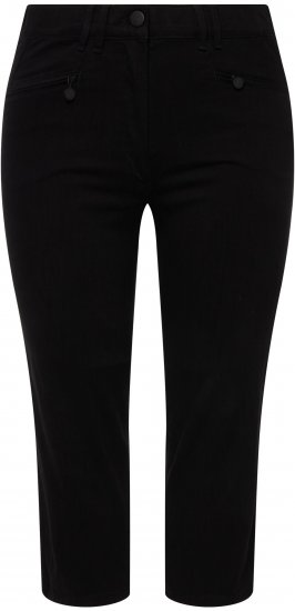 Ulla Popken Mony Stretch Capri Pants Black - Jeans & Bukser i Store Størrelser – Plus Size - 