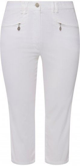 Ulla Popken Mony Stretch Capri Pants Snow White - Jeans & Bukser i Store Størrelser – Plus Size - Jeans og bukser, EU 42-70
