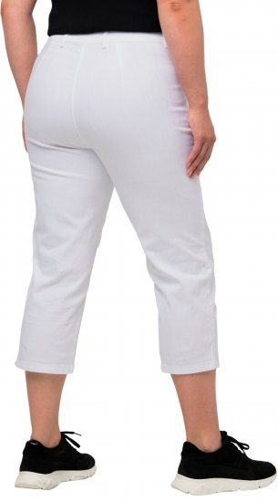 Ulla Popken Mony Stretch Capri Pants Snow White - Jeans & Bukser i Store Størrelser – Plus Size - Jeans og bukser, EU 42-70