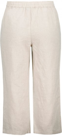 Ulla Popken Cool Linen Elastic Waist Capri Pants Brown - Jeans & Bukser i Store Størrelser – Plus Size - Jeans og bukser, EU 42-70