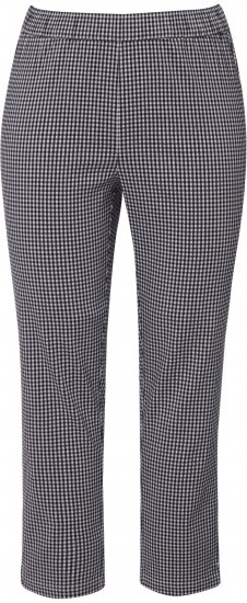 Ulla Popken Check Bengaline Slim Leg Sienna Fit Stretch Crop Pants Navy - Jeans & Bukser i Store Størrelser – Plus Size - Jeans og bukser, EU 42-70