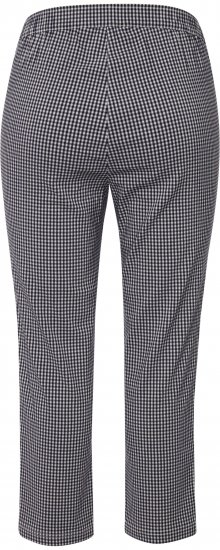 Ulla Popken Check Bengaline Slim Leg Sienna Fit Stretch Crop Pants Navy - Jeans & Bukser i Store Størrelser – Plus Size - Jeans og bukser, EU 42-70