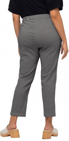 Ulla Popken Check Bengaline Slim Leg Sienna Fit Stretch Crop Pants Navy - Jeans & Bukser i Store Størrelser – Plus Size - Jeans og bukser, EU 42-70