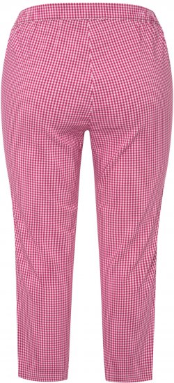 Ulla Popken Check Bengaline Slim Leg Sienna Fit Stretch Crop Pants Pale Lilac - Jeans & Bukser i Store Størrelser – Plus Size - 