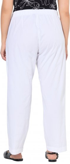 Ulla Popken Wide Leg Ruby Fit Stretch Chino Pants Snow White - Jeans & Bukser i Store Størrelser – Plus Size - Jeans og bukser, EU 42-70