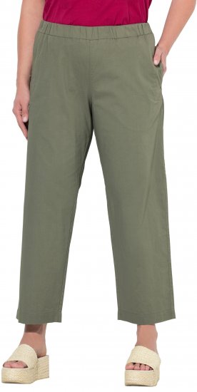 Ulla Popken Wide Leg Ruby Fit Stretch Chino Pants Green - Jeans & Bukser i Store Størrelser – Plus Size - Jeans og bukser, EU 42-70