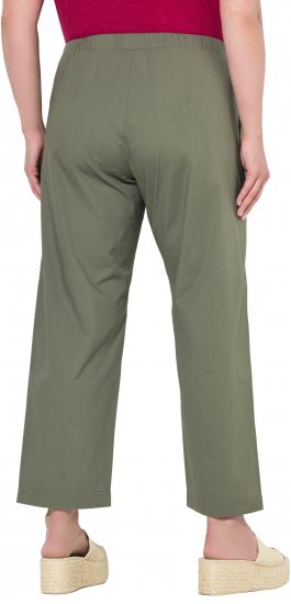 Ulla Popken Wide Leg Ruby Fit Stretch Chino Pants Green - Jeans & Bukser i Store Størrelser – Plus Size - Jeans og bukser, EU 42-70