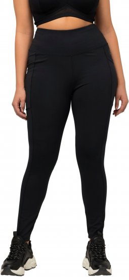 Ulla Popken High Waist Quick Dry Recycled Stretch Leggings Black - Jeans & Bukser i Store Størrelser – Plus Size - Jeans og bukser, EU 42-70
