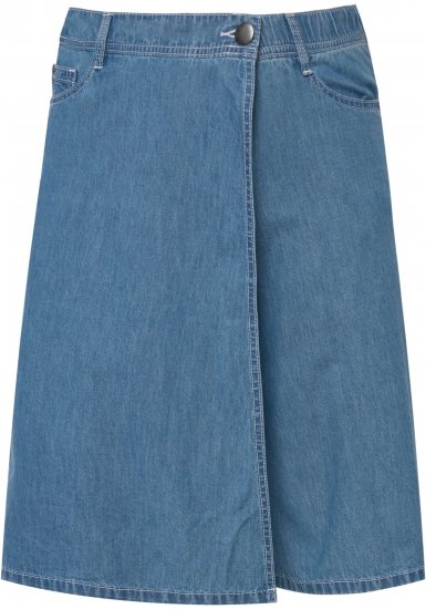 Ulla Popken Denim Wrap Look Skort Blue Denim - Jeans & Bukser i Store Størrelser – Plus Size - 