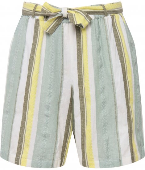 Ulla Popken Striped Wide Leg Elastic Waistband Shorts White - Jeans & Bukser i Store Størrelser – Plus Size - Jeans og bukser, EU 42-70