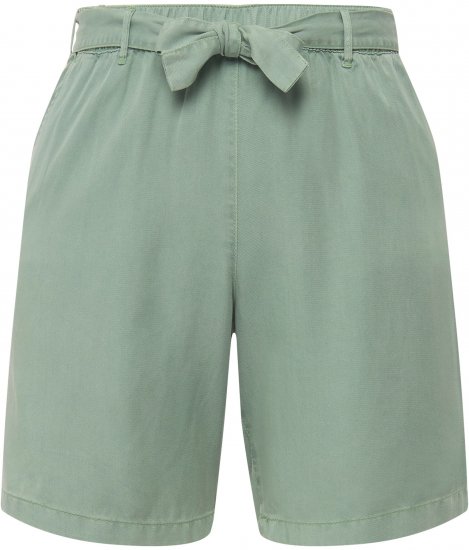Ulla Popken Tie Belt Lyocell Shorts Moss Green - Jeans & Bukser i Store Størrelser – Plus Size - Jeans og bukser, EU 42-70