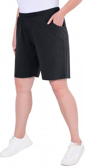 Ulla Popken Stretch Knit Bermuda Shorts Black - Jeans & Bukser i Store Størrelser – Plus Size - Jeans og bukser, EU 42-70