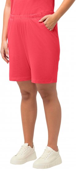 Ulla Popken Stretch Knit Bermuda Shorts Red - Jeans & Bukser i Store Størrelser – Plus Size - Jeans og bukser, EU 42-70