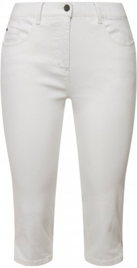 Ulla Popken Basic Capri Sarah Fit Jeans Snow White - Jeans & Bukser i Store Størrelser – Plus Size - Jeans og bukser, EU 42-70