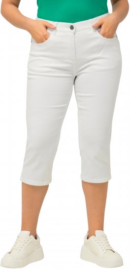 Ulla Popken Basic Capri Sarah Fit Jeans Snow White - Jeans & Bukser i Store Størrelser – Plus Size - Jeans og bukser, EU 42-70