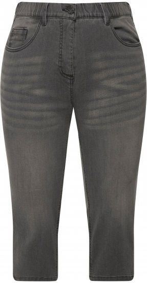 Ulla Popken Basic Capri Sarah Fit Jeans Gray - Jeans & Bukser i Store Størrelser – Plus Size - Jeans og bukser, EU 42-70