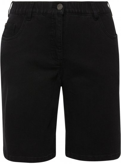 Ulla Popken Basic Denim Mandy Bermuda Shorts Black - Jeans & Bukser i Store Størrelser – Plus Size - Jeans og bukser, EU 42-70