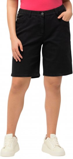 Ulla Popken Basic Denim Mandy Bermuda Shorts Black - Jeans & Bukser i Store Størrelser – Plus Size - Jeans og bukser, EU 42-70