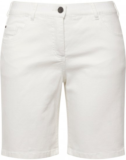 Ulla Popken Basic Denim Mandy Bermuda Shorts Snow White - Jeans & Bukser i Store Størrelser – Plus Size - Jeans og bukser, EU 42-70