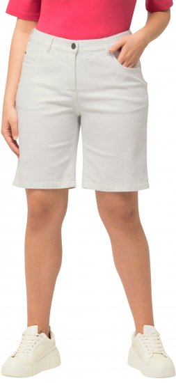 Ulla Popken Basic Denim Mandy Bermuda Shorts Snow White - Jeans & Bukser i Store Størrelser – Plus Size - Jeans og bukser, EU 42-70