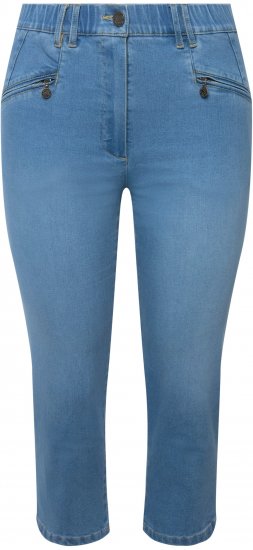 Ulla Popken Cropped Stretch Blend Mony Jeans Blue - Jeans & Bukser i Store Størrelser – Plus Size - Jeans og bukser, EU 42-70