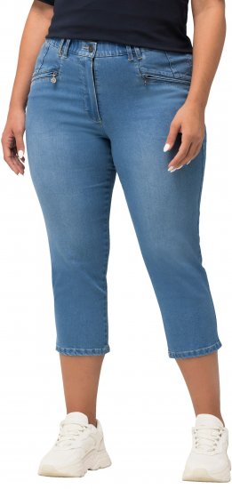 Ulla Popken Cropped Stretch Blend Mony Jeans Blue - Jeans & Bukser i Store Størrelser – Plus Size - Jeans og bukser, EU 42-70