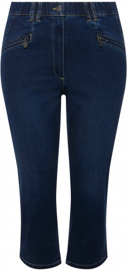 Ulla Popken Cropped Stretch Blend Mony Jeans Blue Denim - Jeans & Bukser i Store Størrelser – Plus Size - Jeans og bukser, EU 42-70
