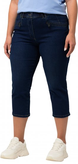 Ulla Popken Cropped Stretch Blend Mony Jeans Blue Denim - Jeans & Bukser i Store Størrelser – Plus Size - Jeans og bukser, EU 42-70