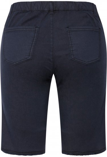 Ulla Popken Frayed Hemline Elastic Waistband Bermuda Shorts Navy - Jeans & Bukser i Store Størrelser – Plus Size - Jeans og bukser, EU 42-70