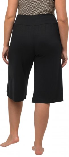 Ulla Popken Wide Leg Flared Bermuda Shorts Black - Jeans & Bukser i Store Størrelser – Plus Size - 
