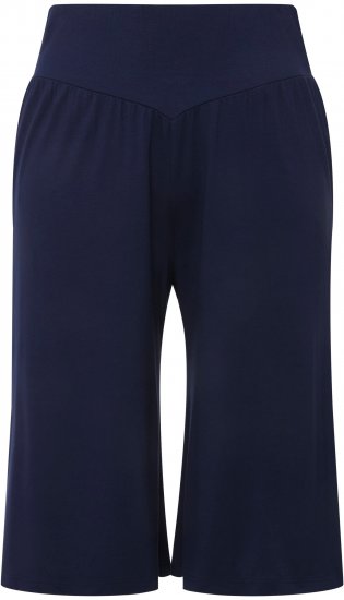 Ulla Popken Wide Leg Flared Bermuda Shorts Navy - Jeans & Bukser i Store Størrelser – Plus Size - 