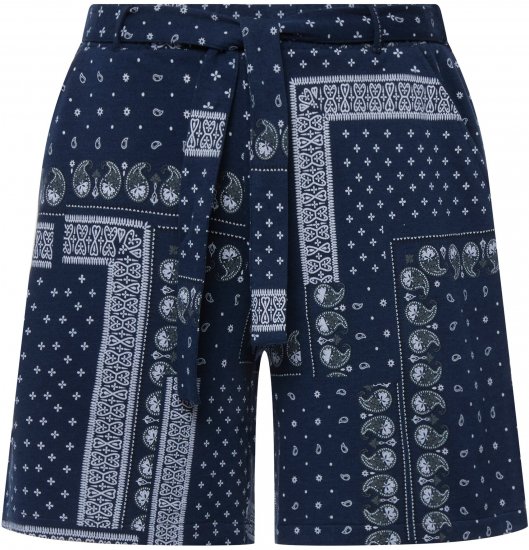 Ulla Popken Paisley Pull On Shorts Blue - Jeans & Bukser i Store Størrelser – Plus Size - Jeans og bukser, EU 42-70