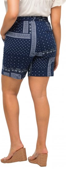 Ulla Popken Paisley Pull On Shorts Blue - Jeans & Bukser i Store Størrelser – Plus Size - Jeans og bukser, EU 42-70