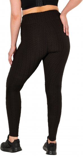 Ulla Popken Textured High Waisted Leggings Grey - Jeans & Bukser i Store Størrelser – Plus Size - Jeans og bukser, EU 42-70