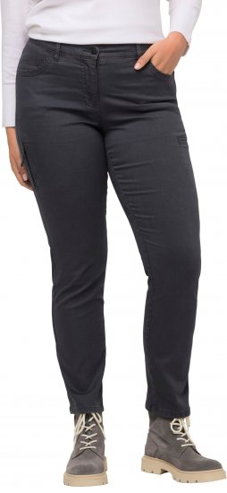 Ulla Popken Stretch Fit 6 Pocket Cargo Pants Black - Jeans & Bukser i Store Størrelser – Plus Size - 