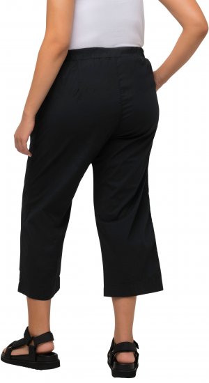 Ulla Popken Cropped Ruby Fit Pants Black - Jeans & Bukser i Store Størrelser – Plus Size - Jeans og bukser, EU 42-70